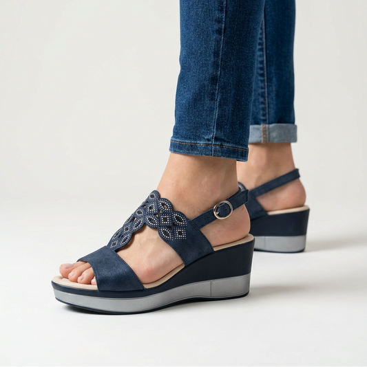 Rachele - Sandalo comodo donna con zeppa