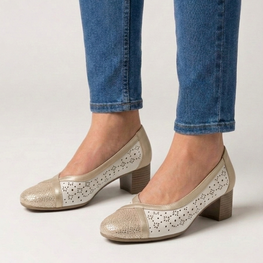 Amina - Mocassino comoda Donna con tacco