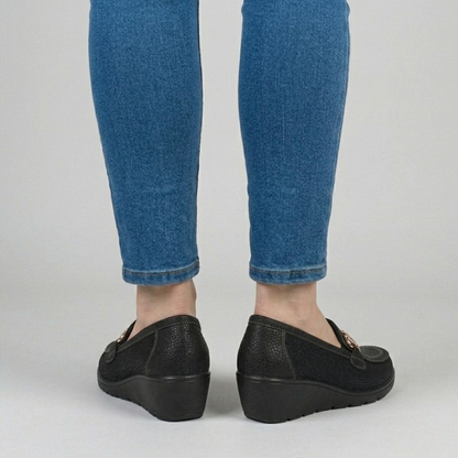 Whitney - Mocassino comodo Donna con zeppa