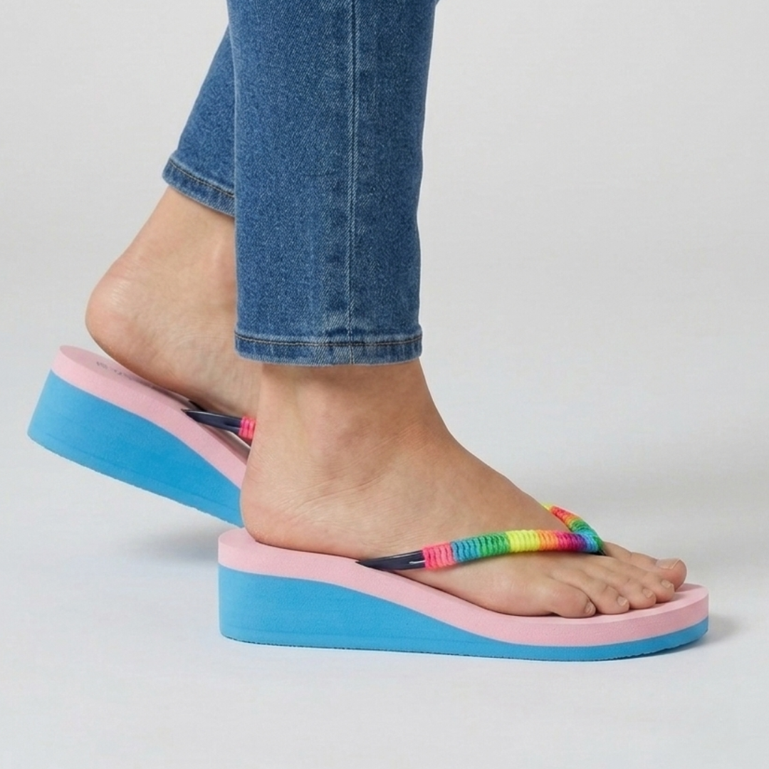 Zaira - Infradito comoda donna con zeppa