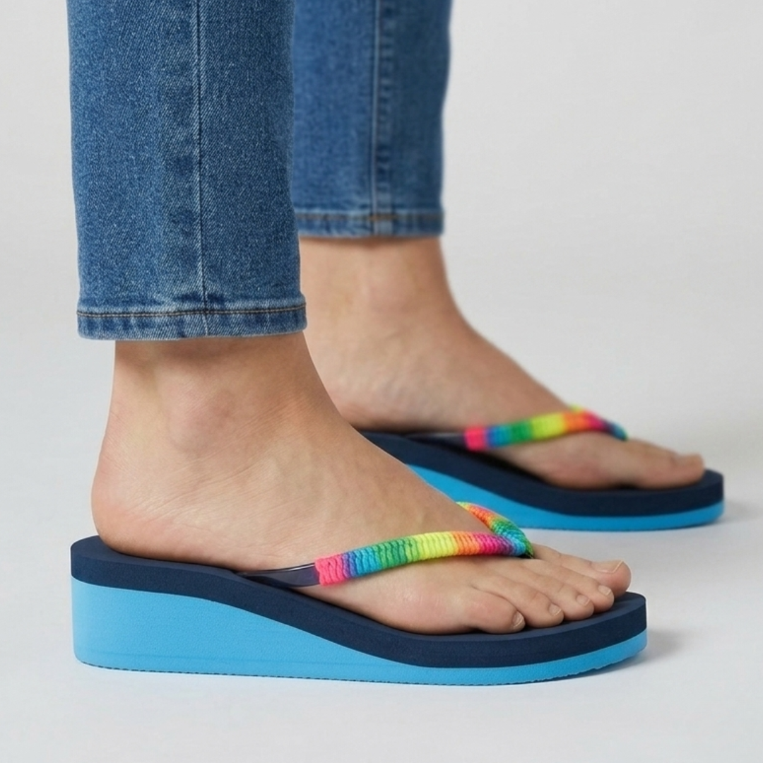 Zaira - Infradito comoda donna con zeppa